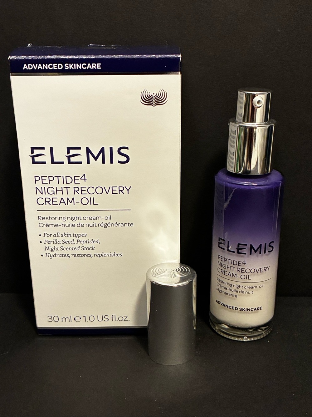 ELEMIS Peptide 4 Night Recovery Cream Oil Full Sz 1 fl oz 30 mL Discontinued NIB